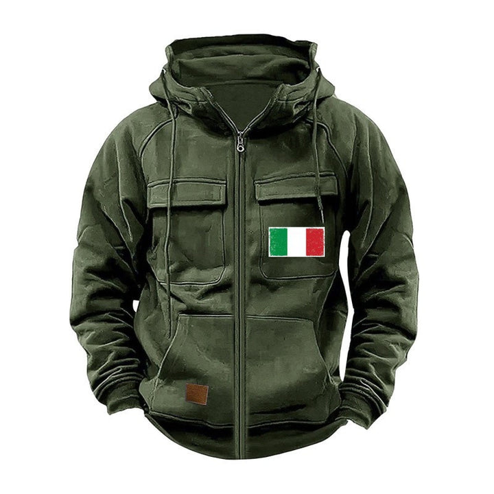 Herren modische Kapuzenjacke mit praktischen Taschen und verstellbarem Kragen Echoarchiv