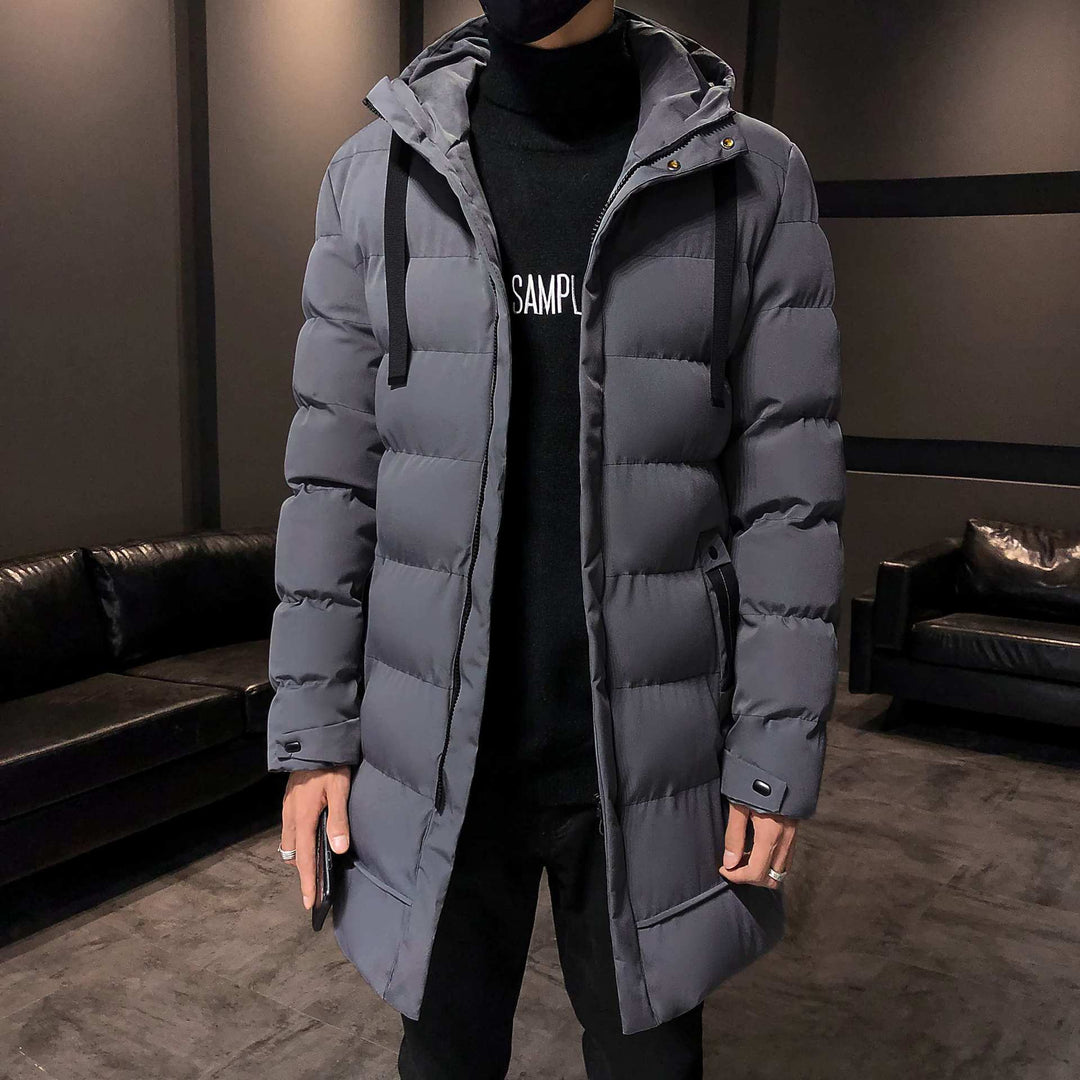 Herren lange Isolierte Pufferjacke mit Kapuze Echoarchiv