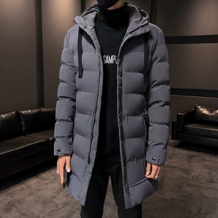 Herren lange Isolierte Pufferjacke mit Kapuze Echoarchiv