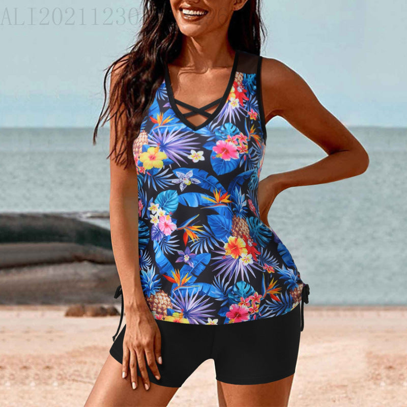 Damen Tankini-Set mit Hohe Taille und Sportlichem Flair Echo Archiv