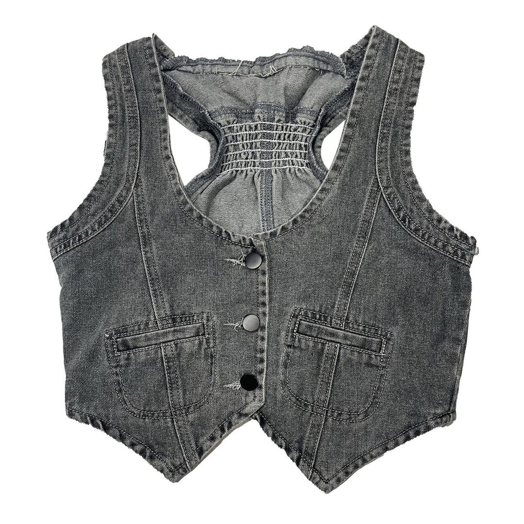 Damen Denim-Weste mit modernem V-Ausschnitt und praktischen Taschen Echo Archiv