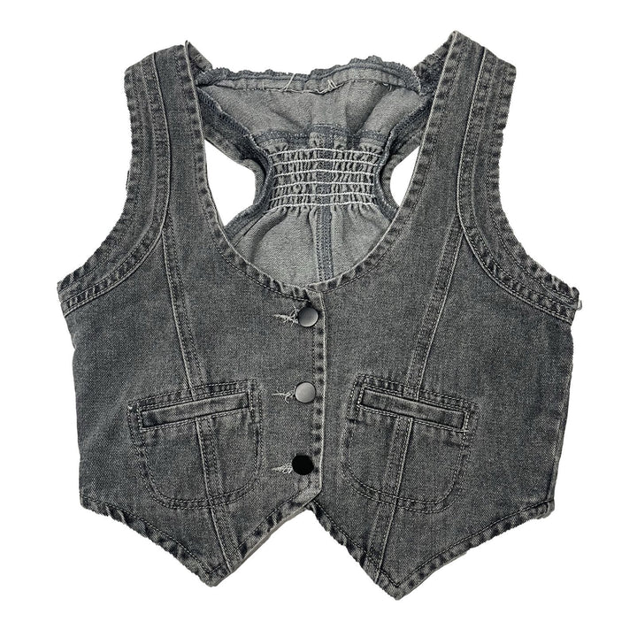 Damen Denim-Weste mit modernem V-Ausschnitt und praktischen Taschen Echo Archiv