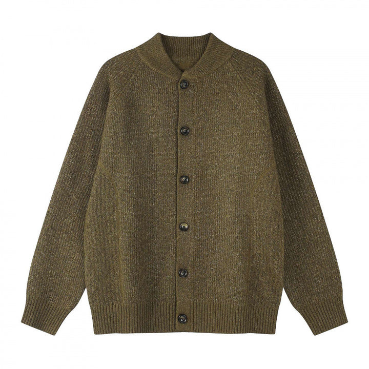 Herren Relaxter Grobstrick-Cardigan mit Raglanärmeln und Rippenabschlüssen Echo Archiv