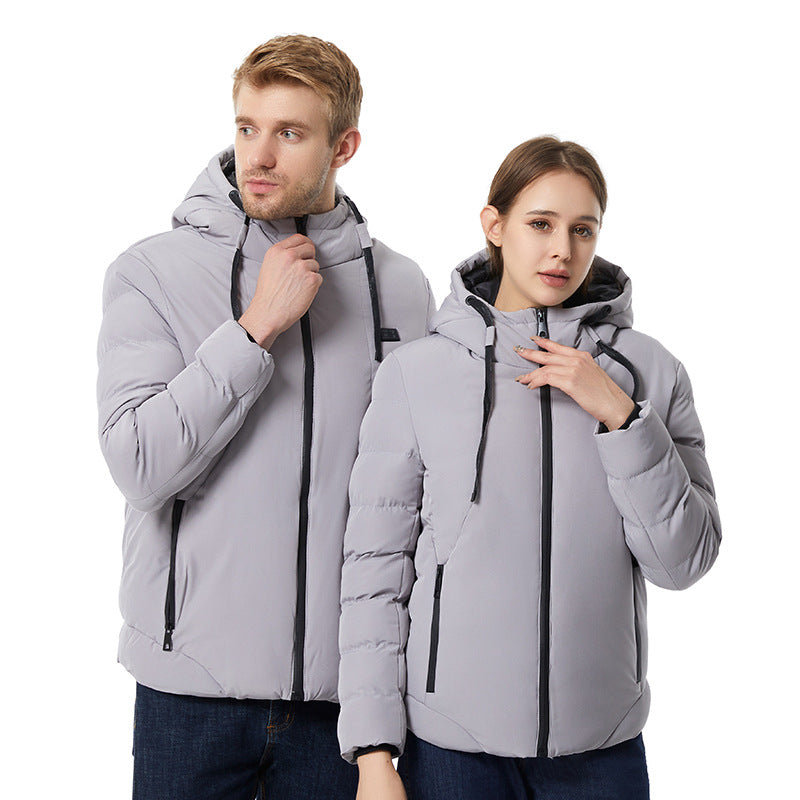 Unisex Wattierte Kapuzen-Winterjacke mit Thermoisolierung und winddichter Außenhülle Drune