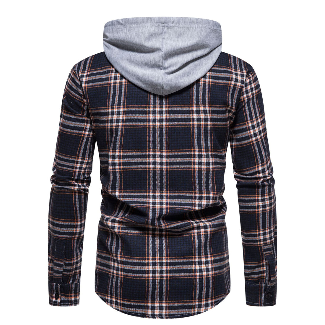 Herren Karo-Hemdjacke mit integrierter Kapuze und modernen Mustern – Taviero