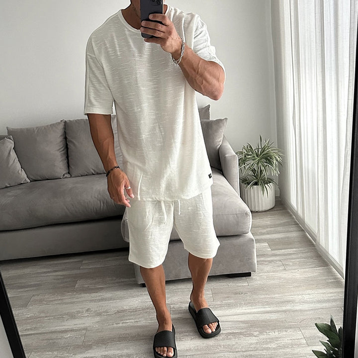 Herren lässiges Kurzarm T-Shirt und Shorts Set aus atmungsaktivem Material Echoarchiv