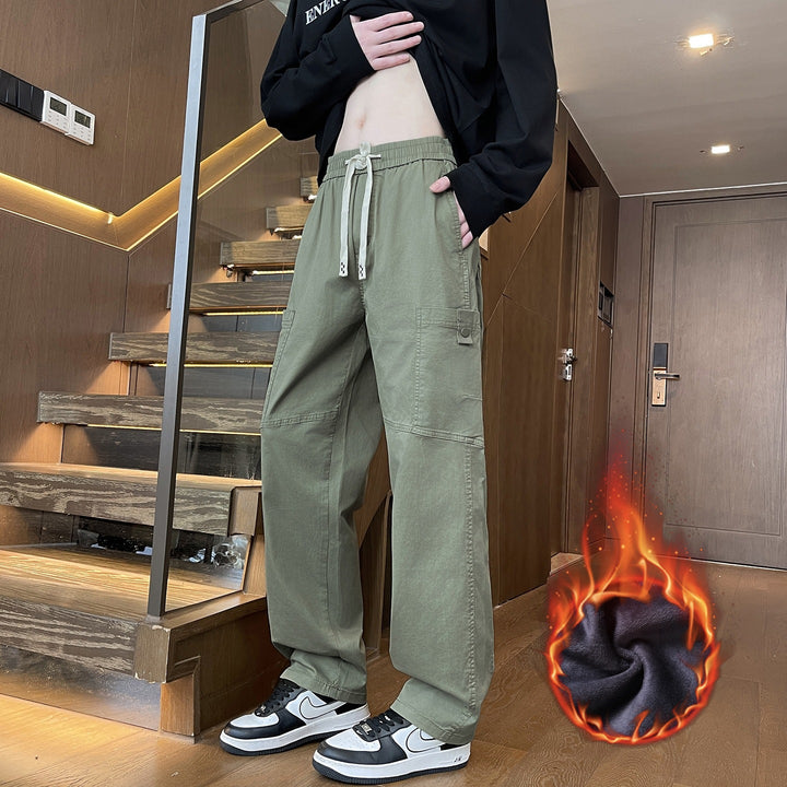 Herren Weite Cargo-Hose mit Thermofutter, Kordelbund & Utility-Taschen Echoarchiv