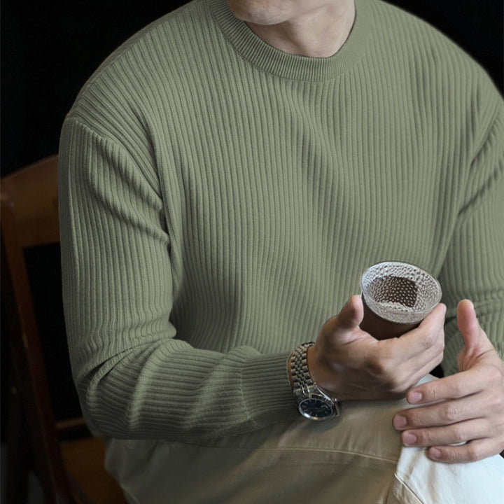 Herren Moderate Rippstrickpullover Echo Archiv
