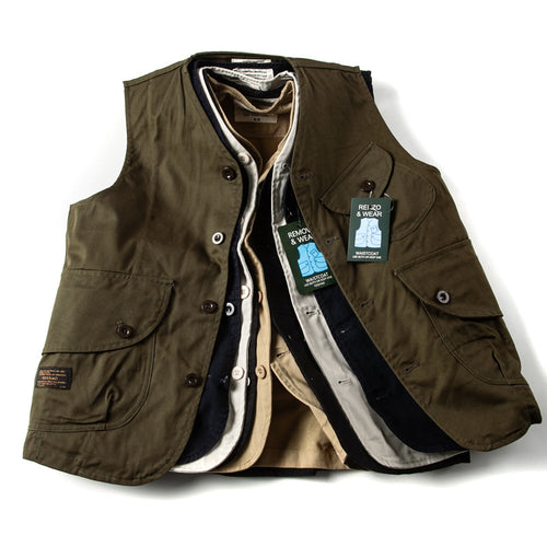 Herren Utility‑Weste mit mehreren Pattentaschen aus robustem Canvas Echoarchiv