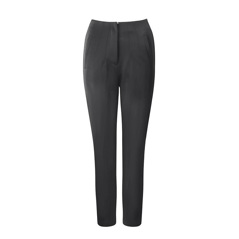 Damen elegante Anzughose mit hohen Bund und schmalem Bein Echo Archiv