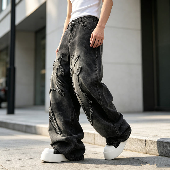 Herren Weit geschnittene Destroyed Jeans Echoarchiv