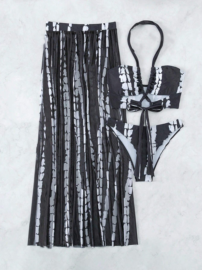 Damen Bikini-Set mit elegantem Maxirock und femininem Oberteil Echo Archiv