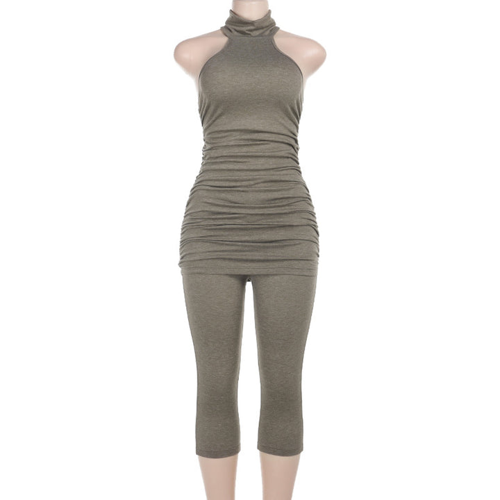 Damen yoga t-shirt und dreiviertel leggings Set Echo Archiv