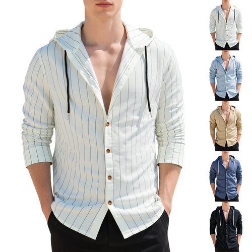 Herren lässige und modische Hemdjacke mit Kapuze Echoarchiv