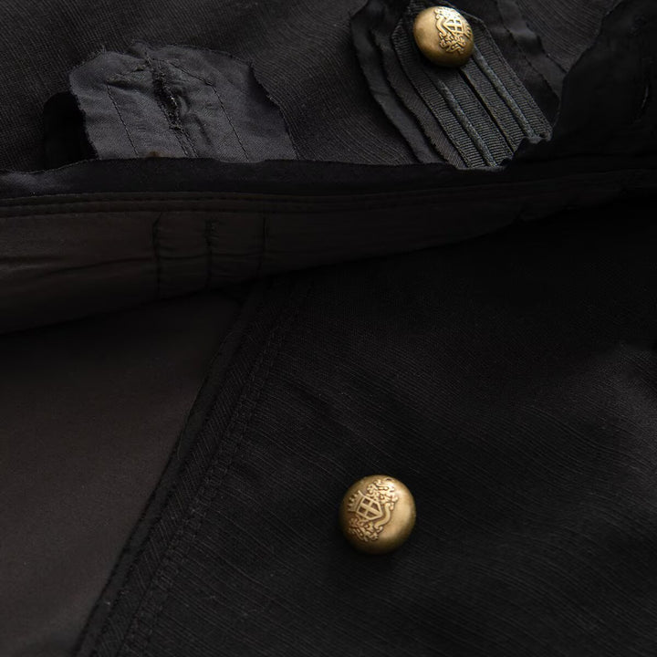 Damen Kurze Militärjacke mit Stehkragen und goldenen Zierknöpfen Echo Archiv