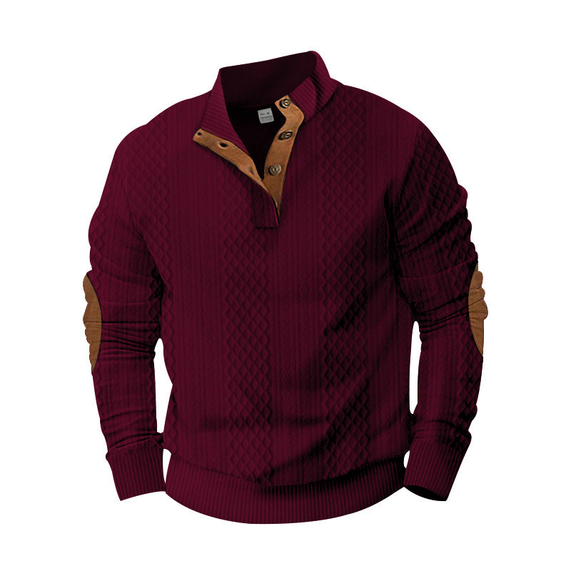 Herren modischer Strickpullover mit modernem Knopfdesign und strukturiertem Gewebe Echoarchiv