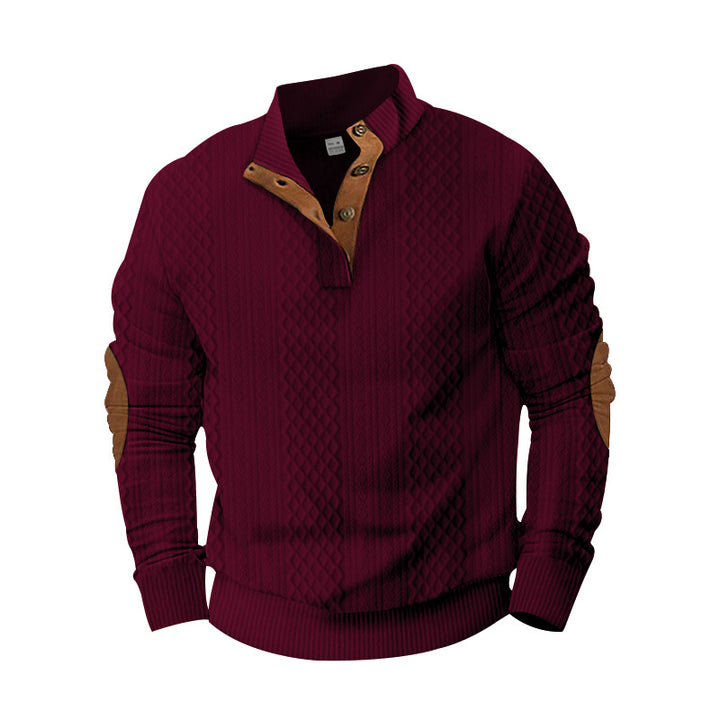 Herren modischer Strickpullover mit modernem Knopfdesign und strukturiertem Gewebe Echoarchiv