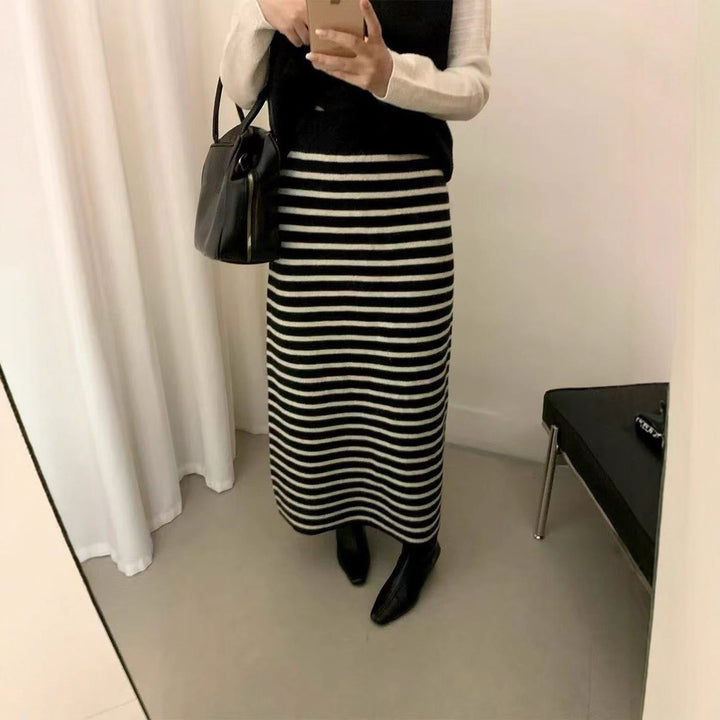 Damen Langer gestreifter Jerseykleid Echo Archiv