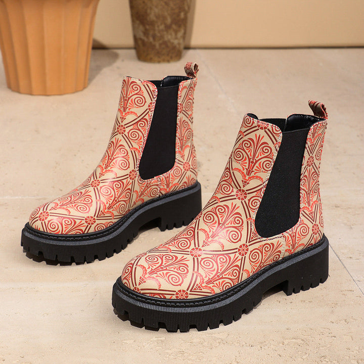 Damen ChelsEchoarchiv Boots mit trendigem Muster und rutschfester Sohle Echoarchiv