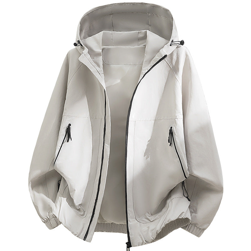 Herren Oversized Kapuzen‑Softshelljacke mit technischer Oberfläche und Kordelzugsaum Echo Archiv