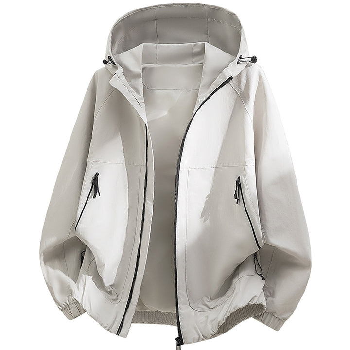 Herren Oversized Kapuzen‑Softshelljacke mit technischer Oberfläche und Kordelzugsaum Echo Archiv