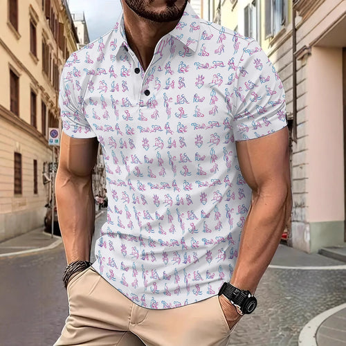 Herren Kurzarm Poloshirt mit kreativem Motivdruck Echoarchiv