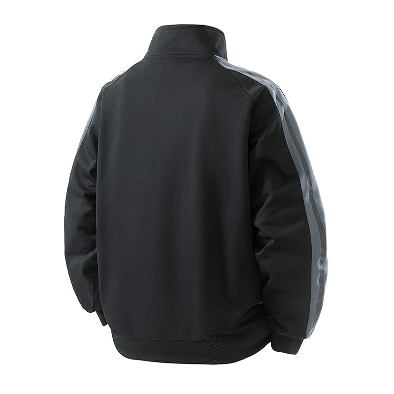 Herren Sportive Zipjacke mit Stehkragen und kontrastierenden Ärmestreifen Echo Archiv
