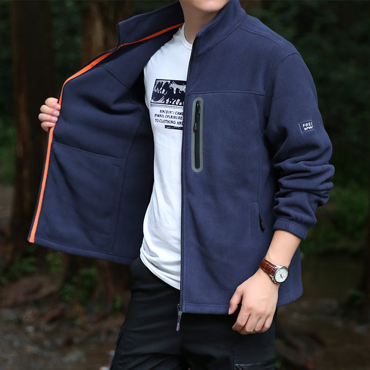 Herren Fleece-Outdoorjacke mit durchgehendem Reißverschluss, hohem Kragen und wasserabweisender Reißverschlusstasche Echo Archiv