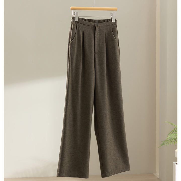 Damen Weite High-Waist-Hose mit Bundfalten, elastischem Rückenteil und seitlichen Eingrifftaschen Echoarchiv