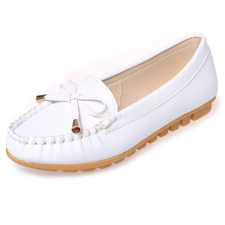 Damen Lederoptik Mokassin-Slipper mit Dekorschleife und profiliertem Gummisohlen-Design – Lioré