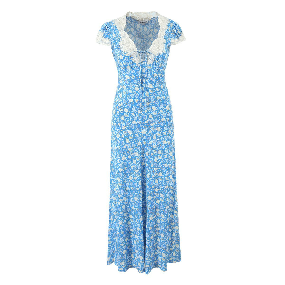 Damen Midikleid mit tailliertem Korsagenoberteil und Spitzendetail Echoarchiv