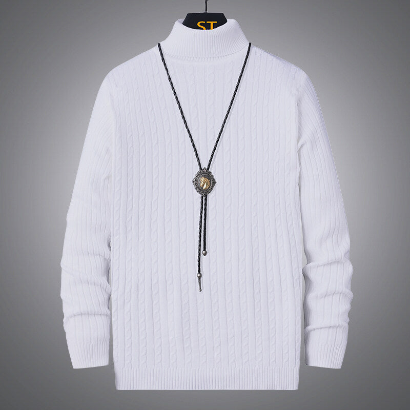 Herren Rollkragenpullover mit strukturiertem Zopfmuster Echoarchiv