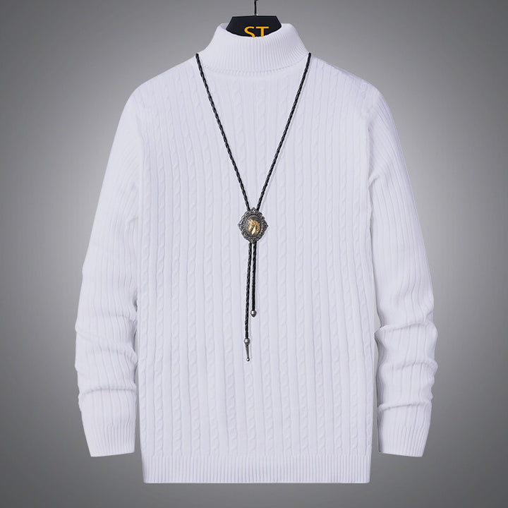 Herren Rollkragenpullover mit strukturiertem Zopfmuster Echoarchiv