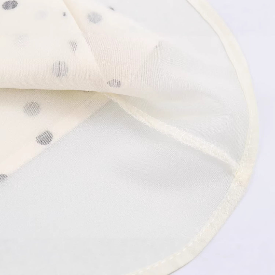 Damen A-Linien-Midirock mit doppellagigem Saum und Polka-Dot-Print Echoarchiv