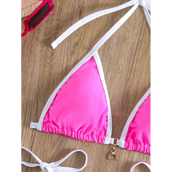 Damen Triangel-Bikini mit verspielten Schnürdetails und modischem Charm Echo Archiv