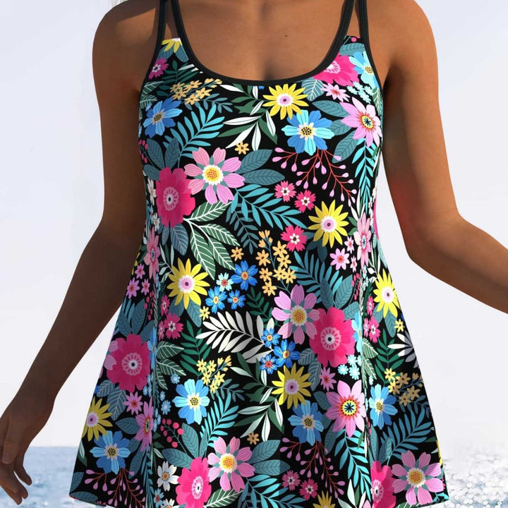 Damen Tankini mit verspieltem Streifenmuster und originellem Schnitt Echo Archiv