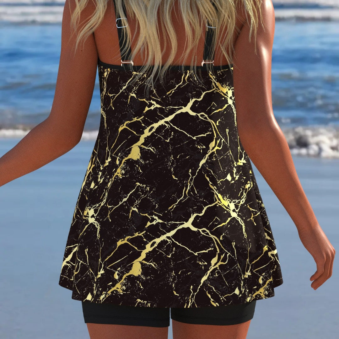 Damen Schwimmanzug mit modischem A-Linien-Schnitt und floralem Design Echo Archiv