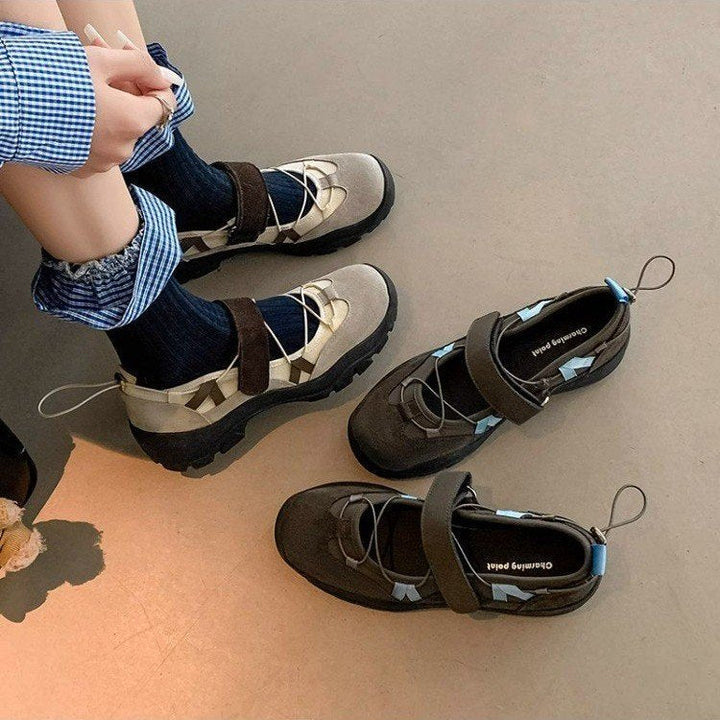 Damen Sportliche Ballerinas mit verstellbarem Riemen und rutschfester Sohle Echoarchiv
