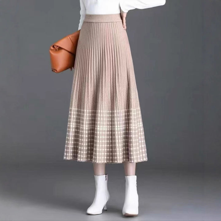 Damen Plissierter Maxirock mit eleganten Muster Echo Archiv