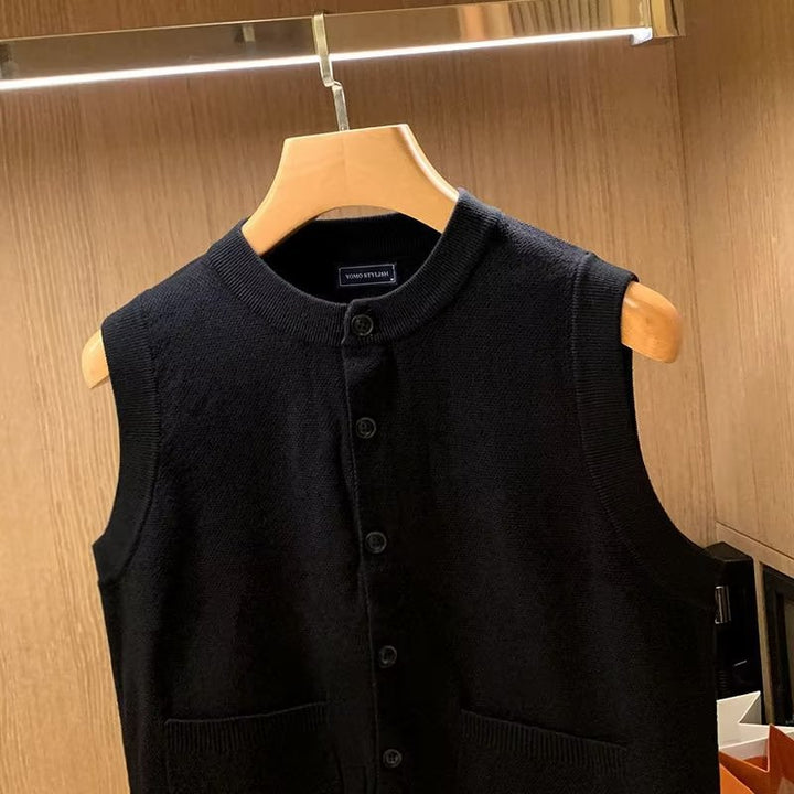 Damen elegante Strickweste mit praktischen Taschen Echoarchiv