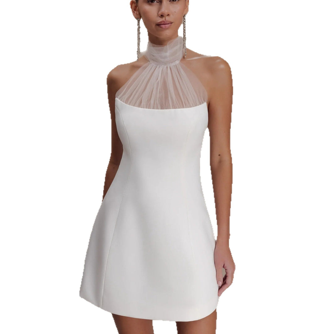 Damen Elegantes Minikleid mit Chiffon-Halsdetail und figurbetontem Schnitt Echo Archiv