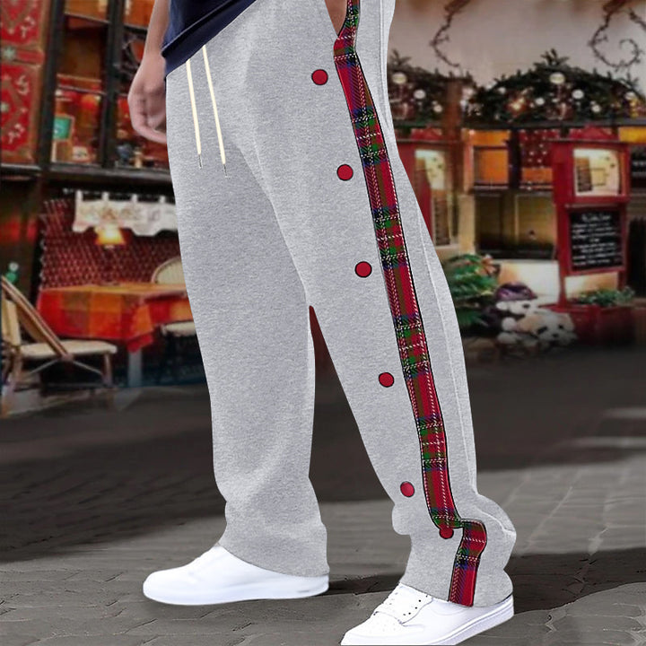 Herren gemütliche Freizeithose mit modischem Knopfdesign Echoarchiv