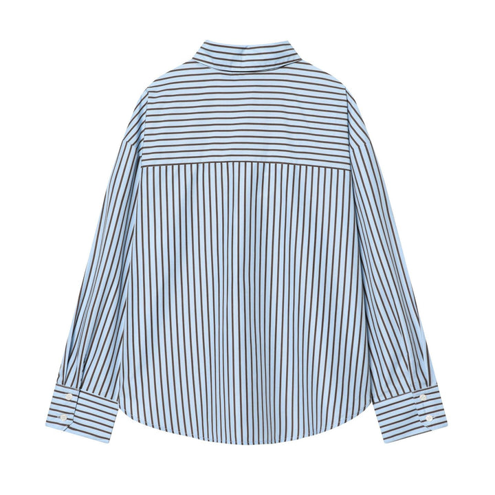 Damen nan oversized Hemdbluse mit überschnittener Schulter, durchgehender Knopfleiste und breiten Manschetten Echo Archiv