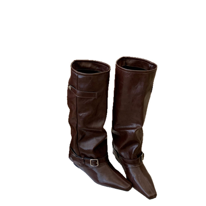 Damen Überknie-Stiefel aus Leder Echo Archiv