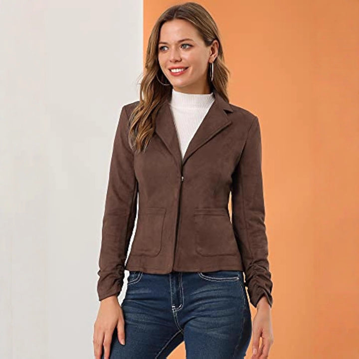 Damen Eleganter Velours-Blazer mit schmaler Passform Echo Archiv
