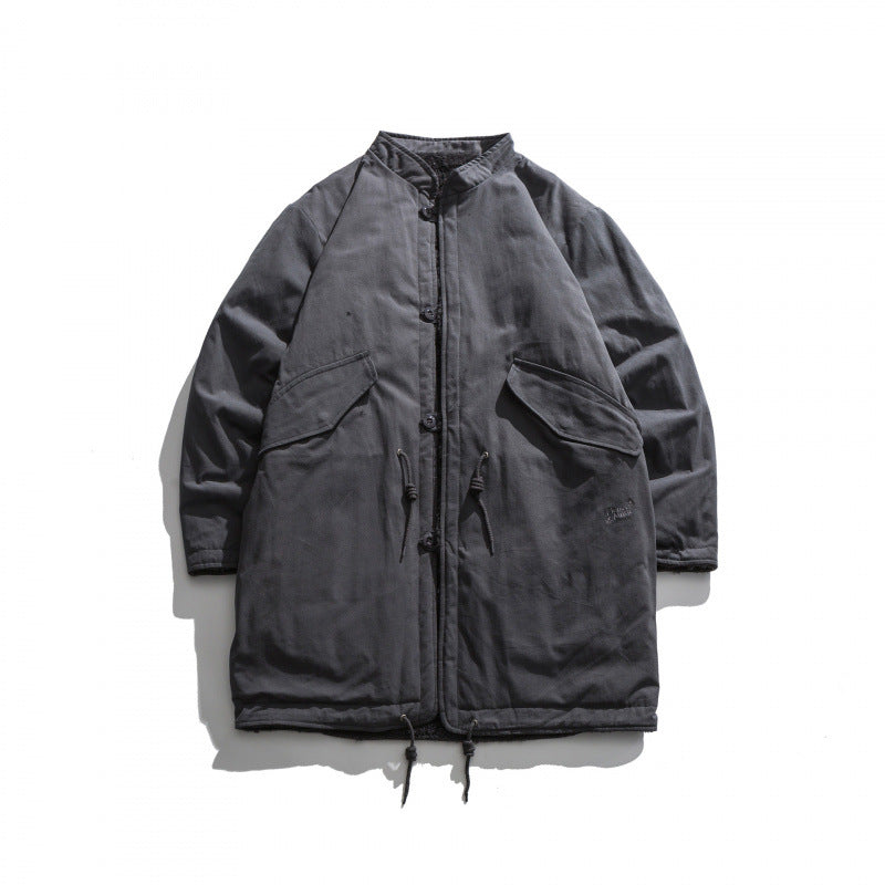 Herren Isolierende Parkajacke im Oversize‑Cut mit Sherpa‑Futter und Tunnelzugsaum Echo Archiv