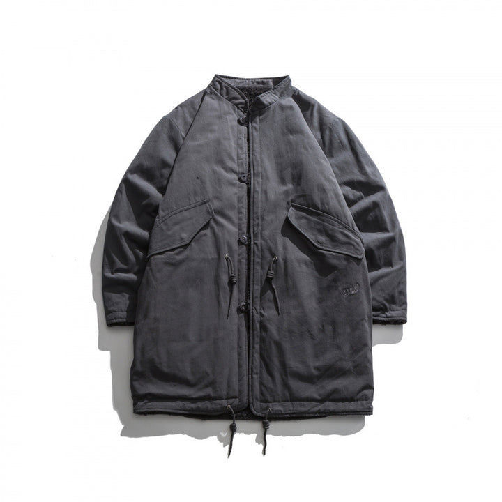 Herren Isolierende Parkajacke im Oversize‑Cut mit Sherpa‑Futter und Tunnelzugsaum Echo Archiv