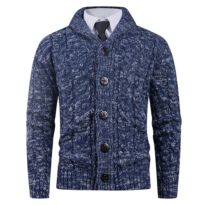 Herren Strickjacke mit Zopfmuster und schickem Schalkragen Echoarchiv