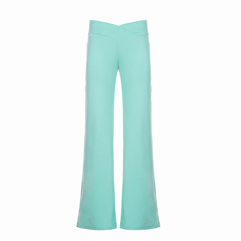 Damen nan weite Palazzo-Hose mit V-förmiger Bundnaht und elastischem Stretch-Jersey Echo Archiv