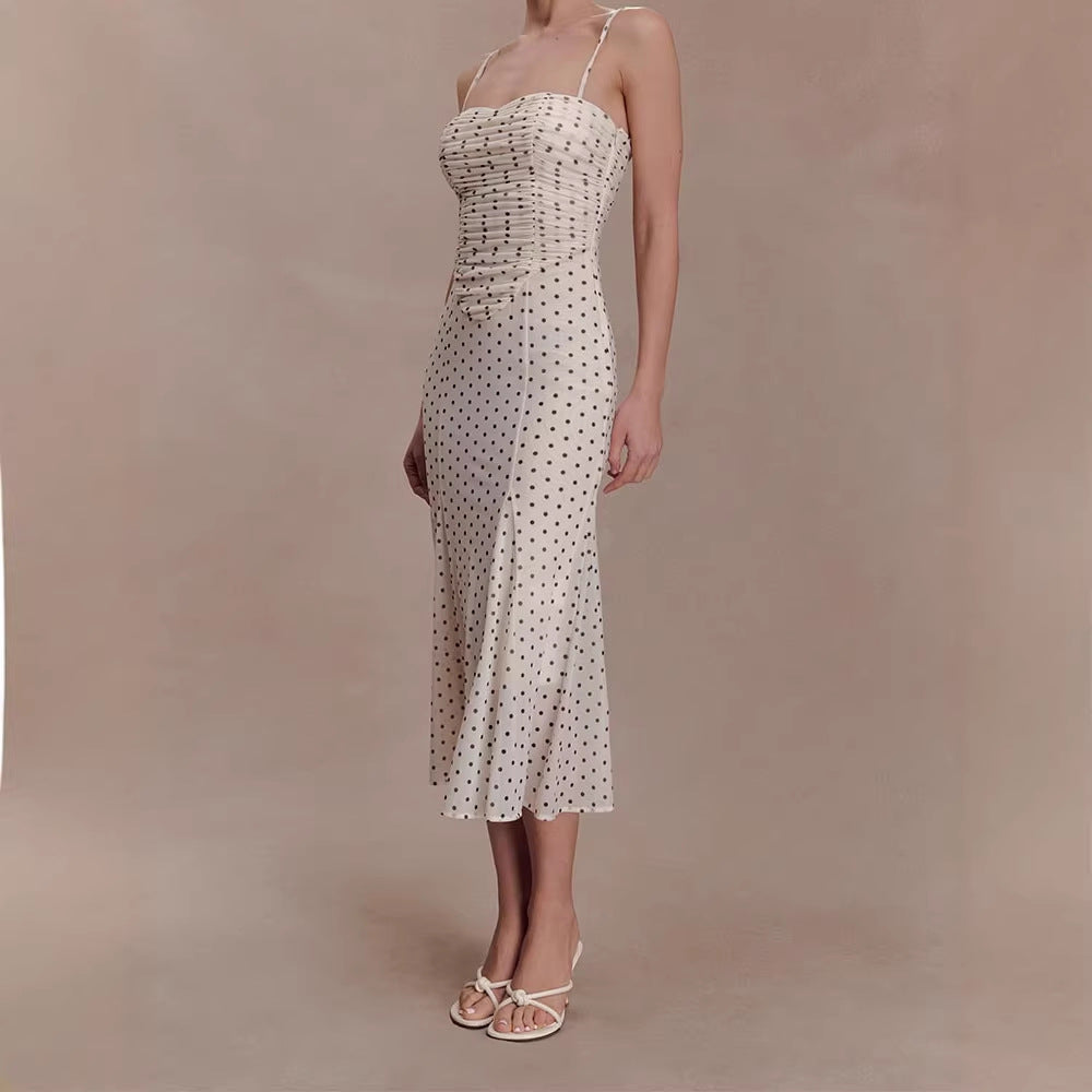 Damen Midi-Party-Kleid mit Rüschendetails und transparenter Stoffstruktur Echo Archiv
